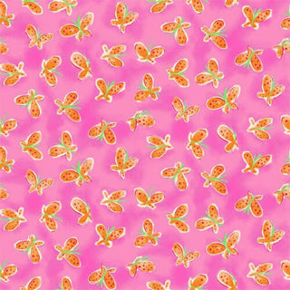 Keri Schneider Whimsy Daisical Butterflies Quilting Fabric in Pink