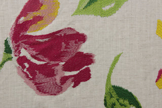 Robert Allen Breezy Petals Embroidered Fabric in Jonquil