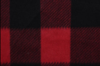 Buffalo Plaid Doubled Sided Fleece Fabric in Red