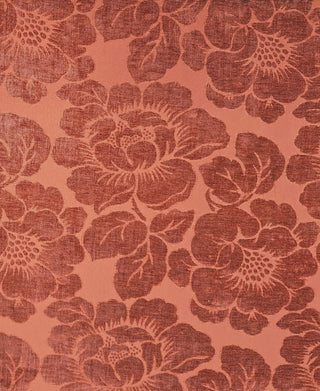 Barrow Industries Floral Cut Velvet Upholstery Fabric in Salmon