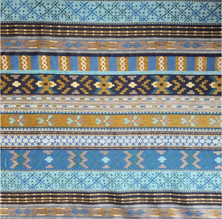 Robert Allen Pueblo Stripe Tapestry Fabric in Azure