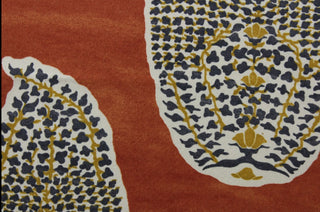 Robert Allen Paisley Stamp Fabric in Persimmon