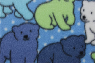 Polka Dot Bears Doubled Sided Fleece Fabric in Blue