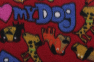 My Dog Doubled Sided Fleece Fabric in Red