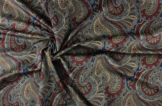 P/Kaufmann Sterling  Paisley Velvet Fabric in Royal