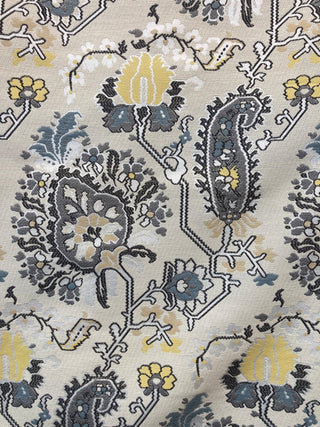 Robert Allen Aztec Flowers Jacquard Fabric in Sunray