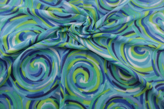 Twister Fleece Fabric in Lagoon