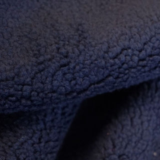 Deep Pile Navy Sherpa Fleece Fabric in Navy