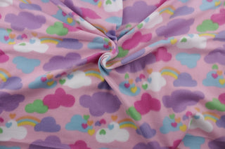 Cloudy Fleece Fabric in Pink