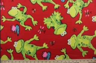 Kermit Doubled Sided Fleece Fabric in Red