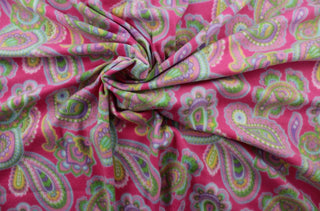 Paisley Doubled Sided Fleece Fabric in Fuchsia