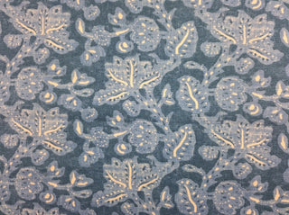 LuLu DK Botanical Fabric in Blue LE42617 