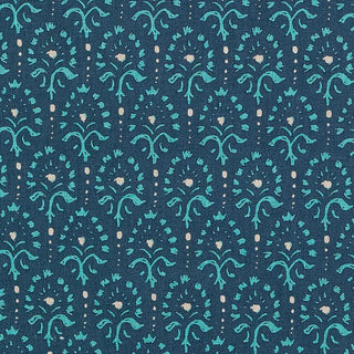 LuLu DK Floral Design Fabric in Aegean  LE42616
