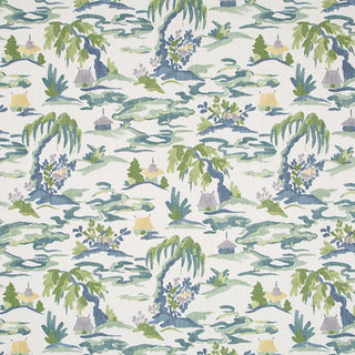 Robert Allen Baltic Pagoda Chinoiserie Fabric in Lakeside