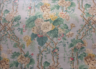Bailey & Griffin Asian-Inspired Floral Fabric 200020H -20 in Natural/Green