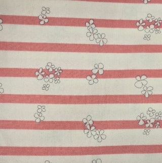 Timeless Treasures Daisy Stripes Quilting Fabric in Bubblegum