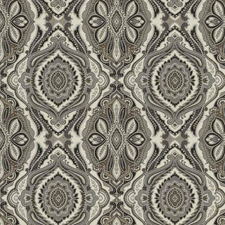 Medallion Jacquard Upholstery Fabric  in Charcoal