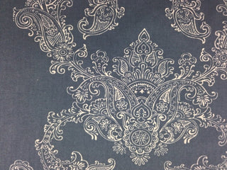 Robert Allen Fitz Damask Fabric in Navy