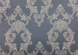 Robert Allen Fitz Damask Fabric in Navy