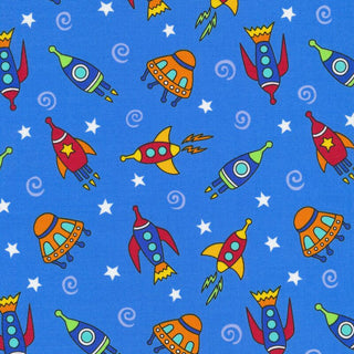 Andover Fabrics Spaced Out Quilting Fabric in Light Blue