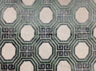 Duralee Fabrics Isaac Cut Velvet Fabric in Seafoam