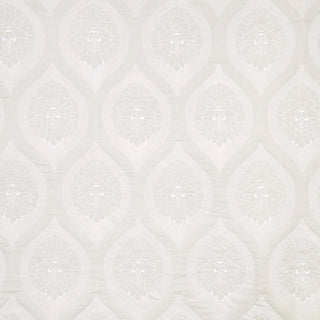 Robert Allen Embroidery Scrollwork  Fabric in Snow