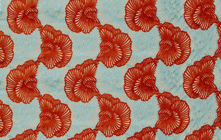 Beacon Hill Tropic Plush Cut Velvet Fabric in Tomato