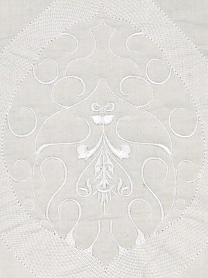 Robert Allen Embroidery Scrollwork  Fabric in Snow