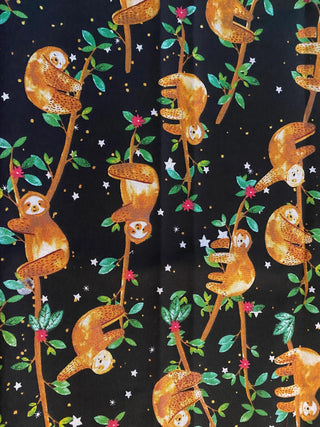 Joann Fabrics Sleeping Sloths Quilting Fabric in Sky Stars