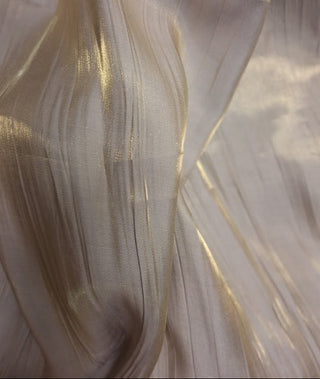 Valmont Crushed Iridescent Taffeta Fabric in Gold/Lilac