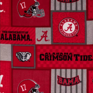 University of Alabama Double Brushed, Antipill, Fleece Fabric in Crimson