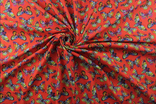 Daydream by Tula Pink - Butterfly Kisses in Papaya for FreeSpirit Fabrics