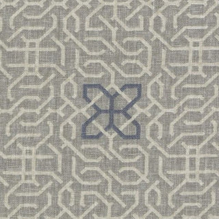 Bailey & Griffin Manchu Fret Chinoiserie Fabric in Pewter