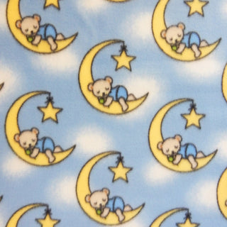 Dreamy Bear Polar Fleece Fabric in Blue 