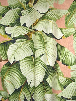Duralee Blanche Palm Fabric in Pink/Green