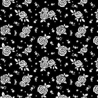 Blank Quilting Fabrics Paradox Roses Quilting Fabric in Black 