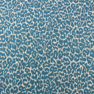 Duralee Tommye Animal Print Fabric in Cadet Blue 