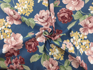 Richloom Brescia Floral Fabric in Blue