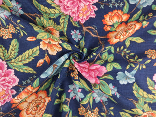 Covington Fabrics Amesbury Chinoiserie Fabric in 555 Classic Navy
