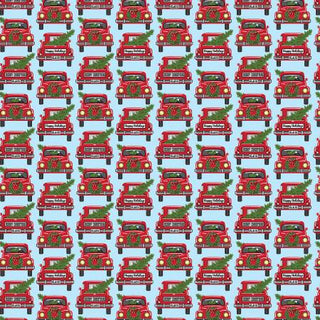 Kanvas Studio for Benartex Jolly Red Trucks Quilting Fabric in Blue