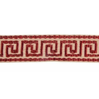 Europatex HT-601 Jacquard Greek Key Trim in Cranberry