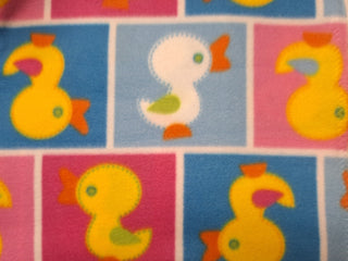Duck Squares Polar Fleece Fabric in Pink 