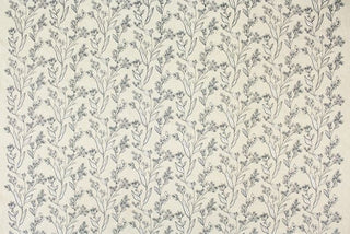  Elory Navy Floral Embroidered Fabric in Navy