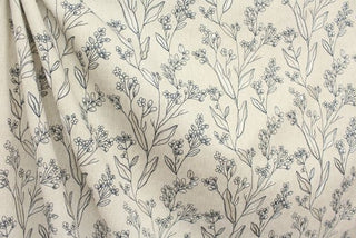  Elory Navy Floral Embroidered Fabric in Navy