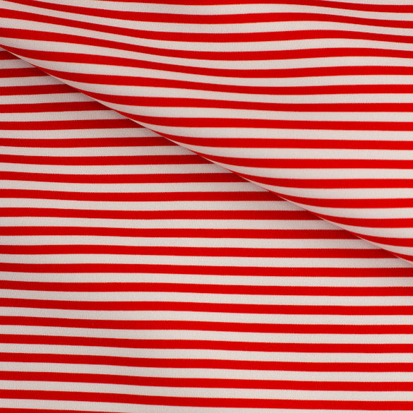 order　FABRIC ② Scuba Double-Knit Horizontal Stripe Fabric in Red and White – All