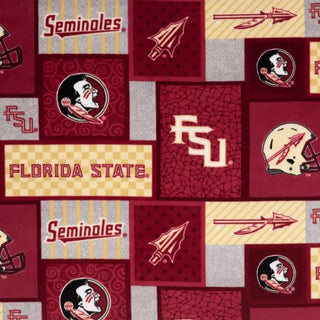 Florida State University Double Brushed, Antipill, Fleece Fabric in Garnet