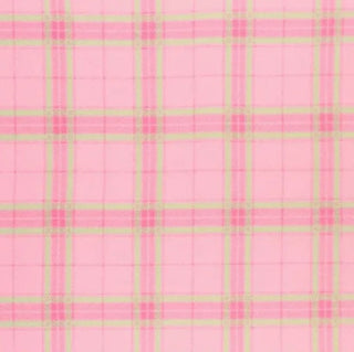 Frankel Plaid Double Brushed Fleece Fabric in Pink