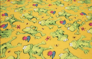 Jeremiah Frog Doubled Sided Fleece Fabric in Yellow