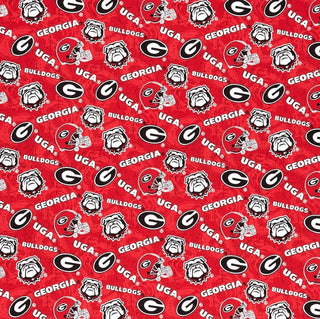 Georgia University Bulldogs Quilting Fabric in Red