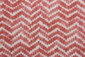 Elements is a polyester fabric that features a zig zag design in a vibrant berry red and white color palette.  The versatile fabric is perfect for window accents (draperies, valances, curtains and swags) cornice boards, accent pillows, bedding, headboards, cushions, ottomans, slipcovers and upholstery.  